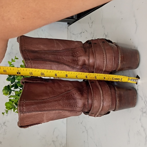 Frye Brown Harness Heeled Boots - Picture 5 of 13